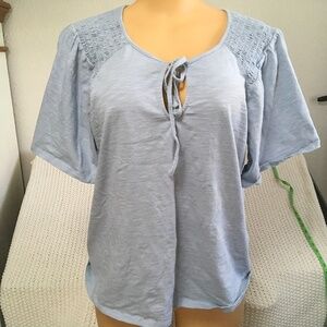 LOVE AND PROMISES GRAY EASY FLOW XL BLOUSE WITH FLARE ARMS